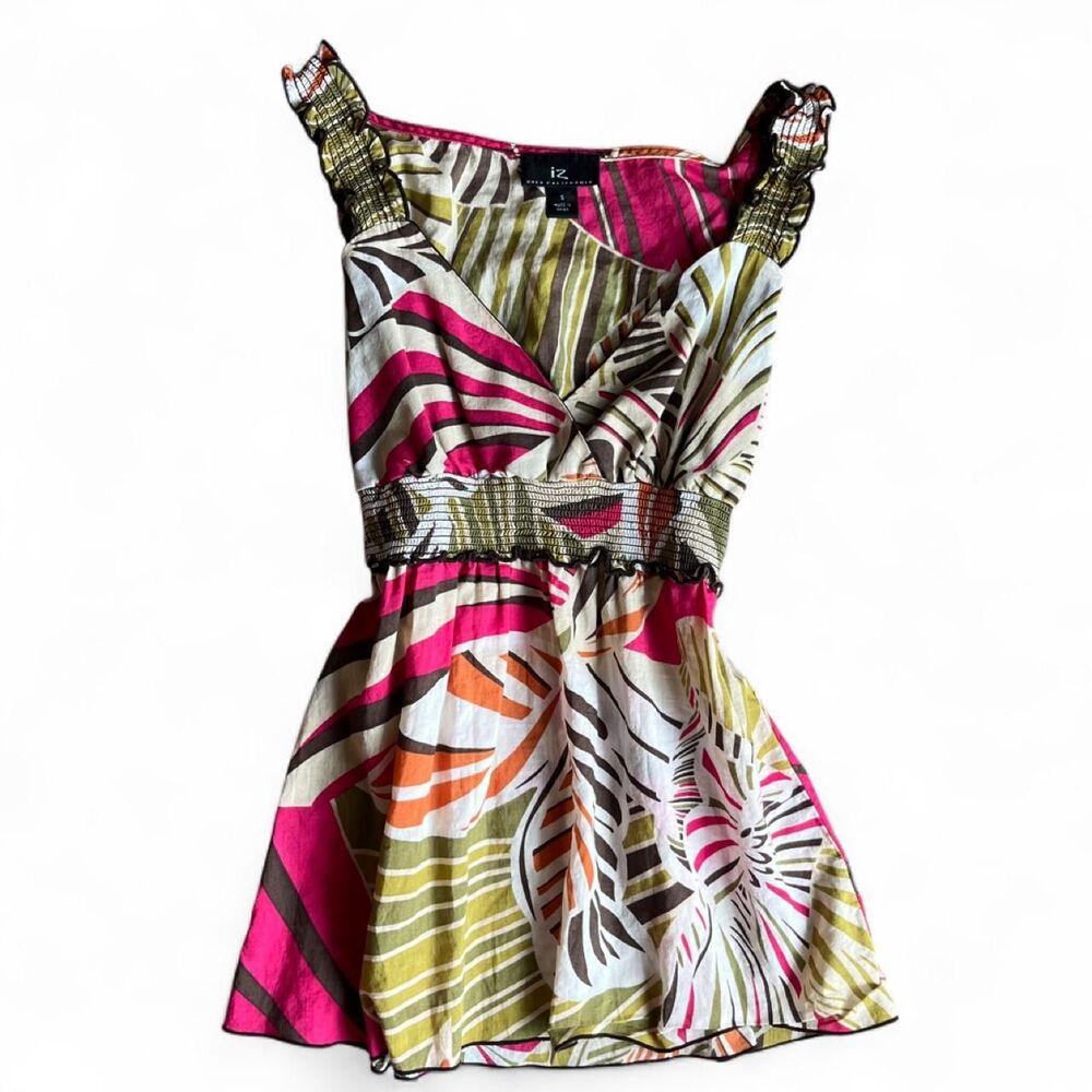 Iz-byer Women's Multi Babydoll Blouse